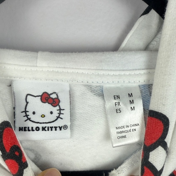 Hello Kitty by Sanrio Cotton Blend Cropped Oversized Pullover Medium Hoodie - Picture 3 of 13